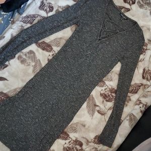 Long sleeve gray dress